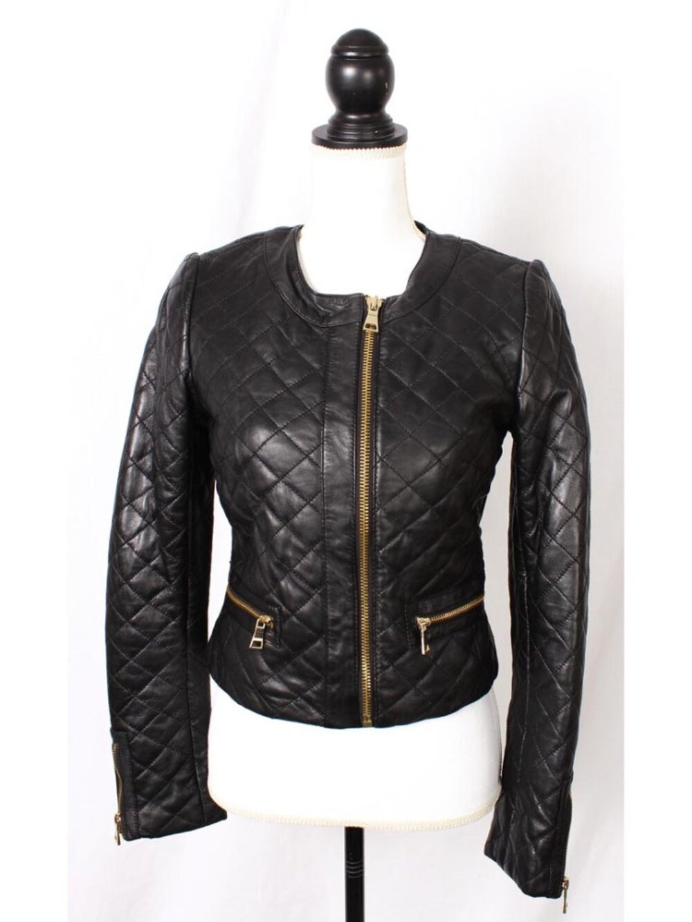 Urbancode London Womens Black Leather Jacket - UK Size 10 US Size 6